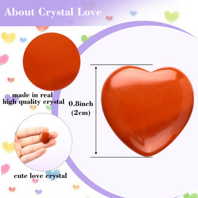 0.8 inci Jasper Merah Alam Batu permata berbentuk jantung Batu Crystal penyembuhan