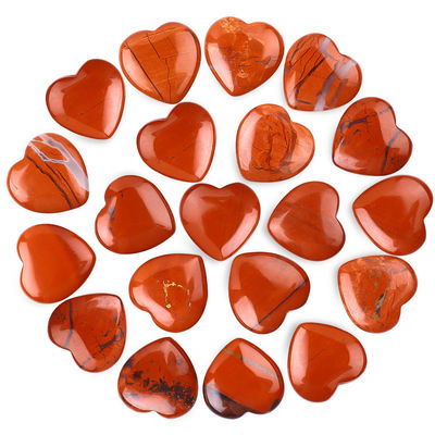 0.8 inci Jasper Merah Alam Batu permata berbentuk jantung Batu Crystal penyembuhan