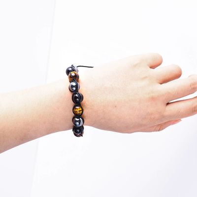 Adjustable Handmade Dipaku Tali Natural Triple Batu permata manik-manik Gelang