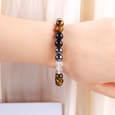 Kerajinan tangan elastis kristal alami Gemtone Manik Perlindungan Gelang untuk penyembuhan