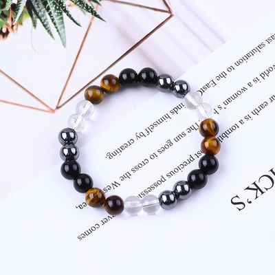 Kerajinan tangan elastis kristal alami Gemtone Manik Perlindungan Gelang untuk penyembuhan