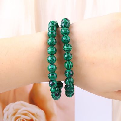 Elastis Alam Hijau Malachite Anti Kecemasan Healing Manik Gelang