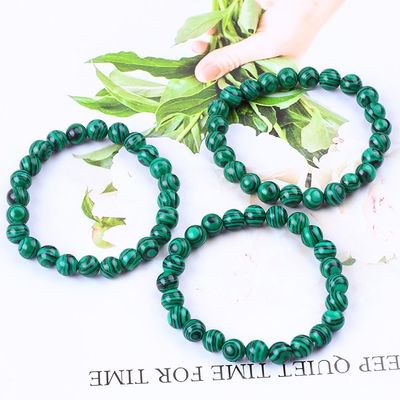 Elastis Alam Hijau Malachite Anti Kecemasan Healing Manik Gelang