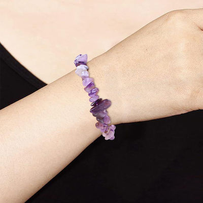 Chips buatan tangan Persegi Batu Kerikil Amethyst Irregular Energi Penyembuhan Perhiasan