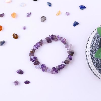 Chips buatan tangan Persegi Batu Kerikil Amethyst Irregular Energi Penyembuhan Perhiasan