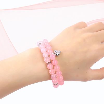 8mm Rose Quartz Gemstone Bead Gelang Healing Energy Pesona Perhiasan
