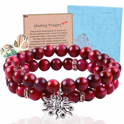 Tangan buatan 8mm Tiger Eye Natural Gemstone Gelang 4/6/8/10/12mm