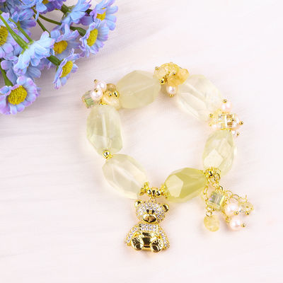 Perhiasan Batu permata buatan tangan Perhiasan yang dapat disesuaikan Perhiasan Citrine Perhiasan Batu Alam Mutiara Untuk Pesta Pakai sehari-hari