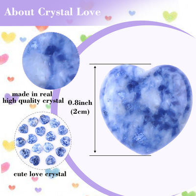 Glossy 0,8 Inch Heart Bentuk Healing Kristal melepaskan tekanan