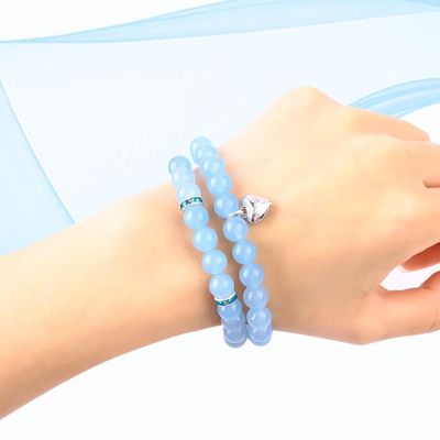 8mm Amethyst Biru Aquamarine Batu permata gelang Crystal Healing