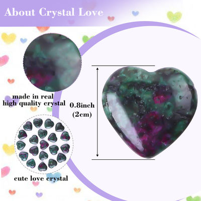 Penyembuhan 20mm Epidote Batu Bentuk Hati Kristal Untuk Perhiasan