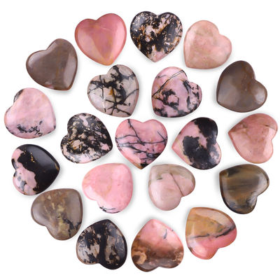 Kristal berbentuk jantung Rhodonite untuk menyeimbangkan chakra