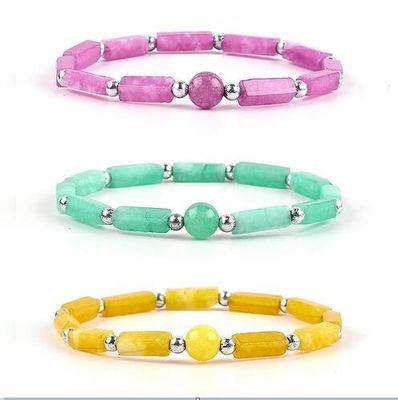3mm/8mm/13mm persegi panjang manik-manik energi penyembuhan kristal batu permata gelang