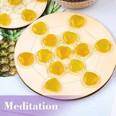 Kristal Bentuk Hati Aventurine Kuning / Topaz Untuk Meditasi