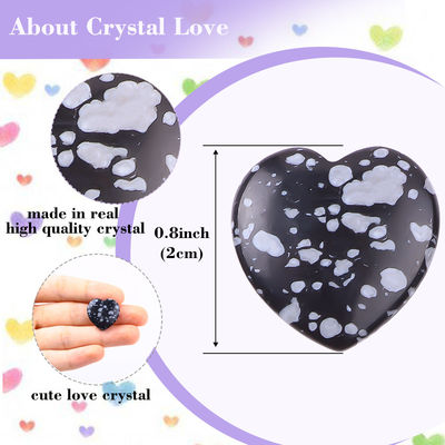 Bermanfaat Salju Obsidian Batu berbentuk hati Kristal