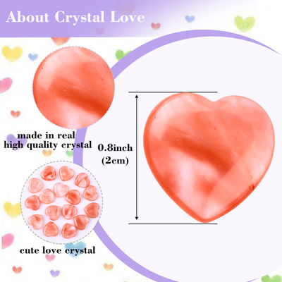 20mm semangka batu quartz halus berbentuk jantung kristal rose quartz