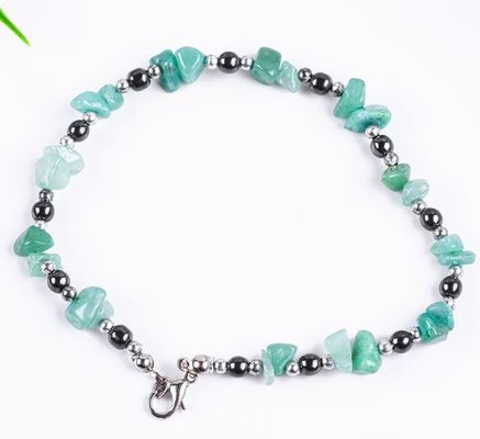 Hematite Batu Anklets Gelang Dengan Crystal Chip Kerikil Batu Ankle Chain Perhiasan