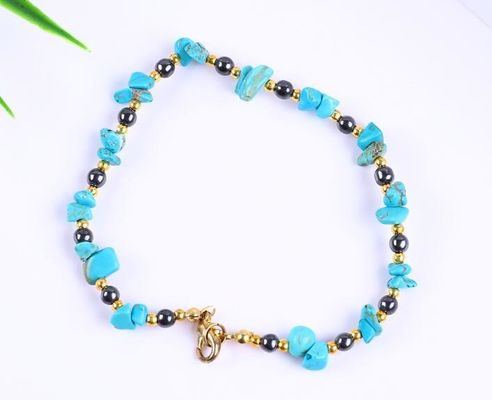 Hematite Batu Anklets Gelang Dengan Crystal Chip Kerikil Batu Ankle Chain Perhiasan