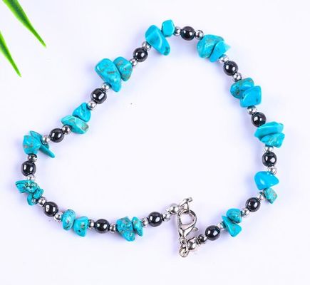 Hematite Batu Anklets Gelang Dengan Crystal Chip Kerikil Batu Ankle Chain Perhiasan