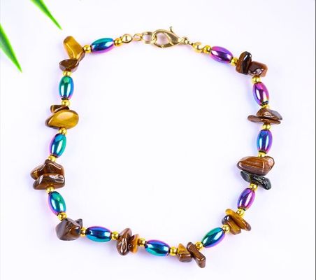 Hematite Batu Anklets Gelang Dengan Crystal Chip Kerikil Batu Ankle Chain Perhiasan