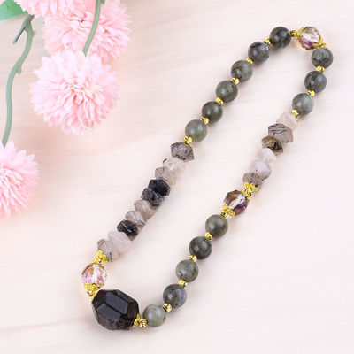 Handmade Labradorite Multifaced Dan Bulat Lantai Ganda Stretch Bead Gelang Untuk Memberikan Hadiah