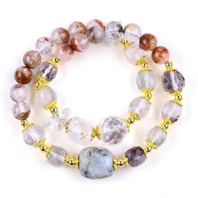Natural Garden Quartz 8mm 10mm Bead Bracelet DIY Clear Quartz Stretch Bracelet Untuk Hadiah