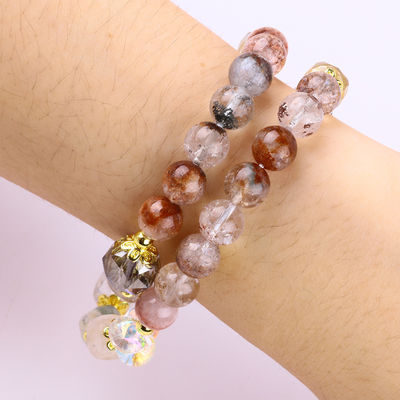 Natural Garden Quartz 8mm 10mm Bead Bracelet DIY Clear Quartz Stretch Bracelet Untuk Hadiah