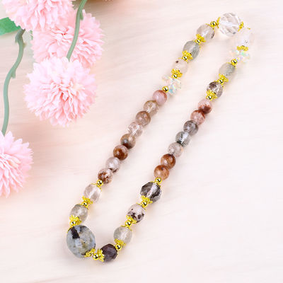 Natural Garden Quartz 8mm 10mm Bead Bracelet DIY Clear Quartz Stretch Bracelet Untuk Hadiah