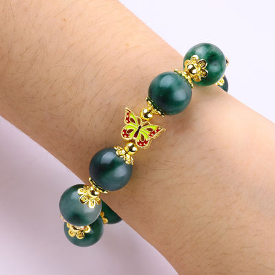 Tangan Batu permata Berkualitas Gelang Kalsedoni Hijau Gelang Charm Adjustable Gelang Untuk pesta Pakai harian
