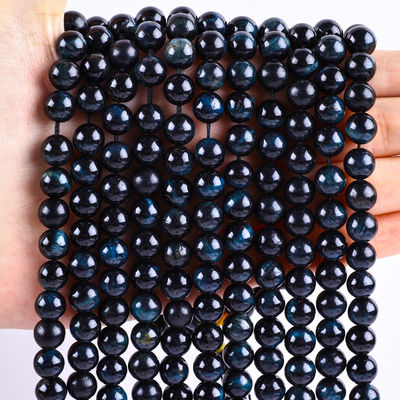 8mm Ink Blue Tiger's Eye Gemstone Pink Crystal Stone Beads untuk pembuatan perhiasan