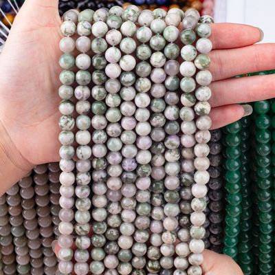 Lucky Jade Round Bead Natural Crystal Gemstone Berbagai Ukuran Manik-manik Untaian manik-manik longgar untuk pembuatan perhiasan DIY