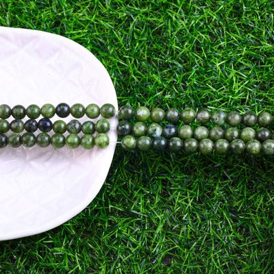Southern Jade Round Bead Natural Crystal Gemstone Berbagai Ukuran Manik-manik Untaian manik-manik longgar untuk pembuatan perhiasan DIY