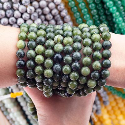 Southern Jade Round Bead Natural Crystal Gemstone Berbagai Ukuran Manik-manik Untaian manik-manik longgar untuk pembuatan perhiasan DIY