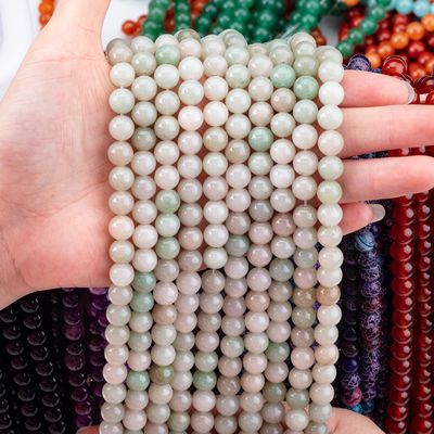 She Tai Jade Round Bead Natural Crystal Gemstone Berbagai Ukuran Manik-manik Untaian Manik-manik Lolos untuk DIY Perhiasan