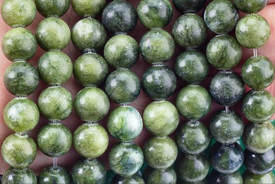 Southern Jade Round Bead Natural Crystal Gemstone Berbagai Ukuran Manik-manik Untaian manik-manik longgar untuk pembuatan perhiasan DIY