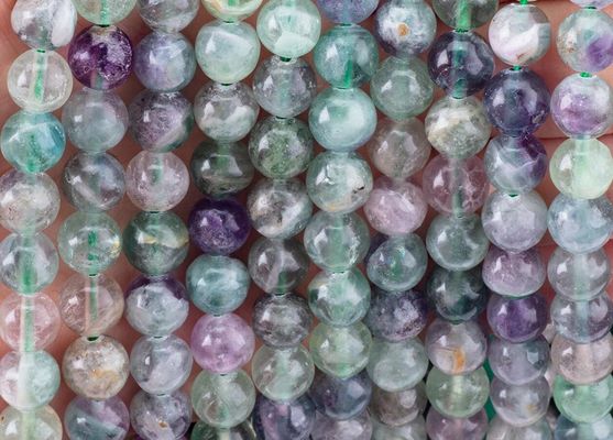 Natural Crystal Gemstone Fluorite Round Bead Untuk Membuat Perhiasan DIY
