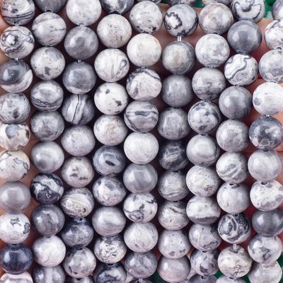 8mm Peta Batu Alam Batu Permata Manik-manik Crystal Batu Penyembuhan Manik-manik Untuk pembuatan Perhiasan