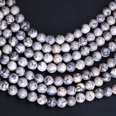 8mm Peta Batu Alam Batu Permata Manik-manik Crystal Batu Penyembuhan Manik-manik Untuk pembuatan Perhiasan