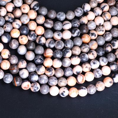 8mm Natural Pink Zebra Stone Gemstone Beads Healing Crystal Stone Beads untuk pembuatan perhiasan