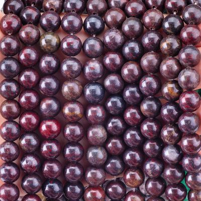 Bunga Merah Jasper Bulat Manik-manik Batu permata kristal alami Berbagai ukuran manik-manik Untaian manik longgar untuk pembuatan perhiasan DIY