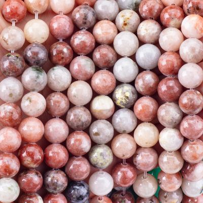 8mm Batu permata merah Plum Blossom Healing Crystal Batu manik-manik untuk pembuatan perhiasan