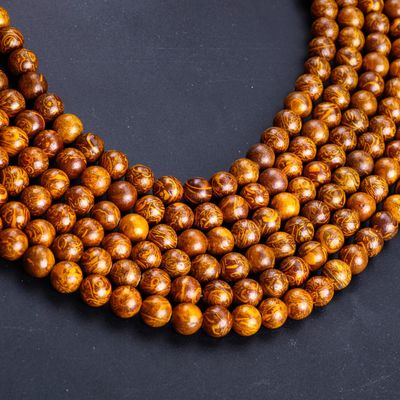 Jade dengan benang emas manik bulat kristal alami batu permata untaian manik longgar untuk pembuatan perhiasan DIY