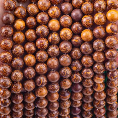 Jade dengan benang emas manik bulat kristal alami batu permata untaian manik longgar untuk pembuatan perhiasan DIY