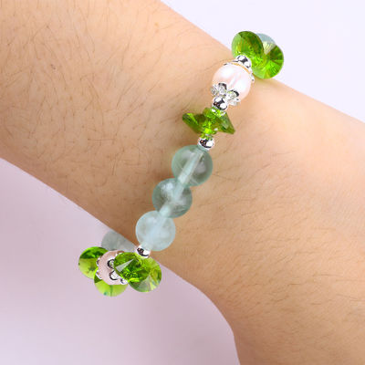 8MM Semi-Permata Batu permata Fluorite Dengan Ungu Melodi Ukiran Stretch Gelang Untuk Hadiah