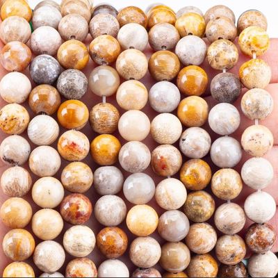 Batu Chrysanthe Bulat Manik Kristal Alam Batu permata Lolos Manik Untaian untuk DIY Perhiasan Membuat