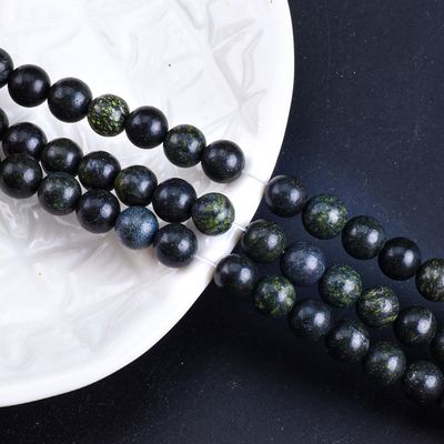 Curbstone Round Bead Natural Crystal Gemstone Loose Bead Strands untuk pembuatan perhiasan DIY