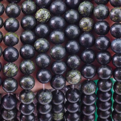 Curbstone Round Bead Natural Crystal Gemstone Loose Bead Strands untuk pembuatan perhiasan DIY
