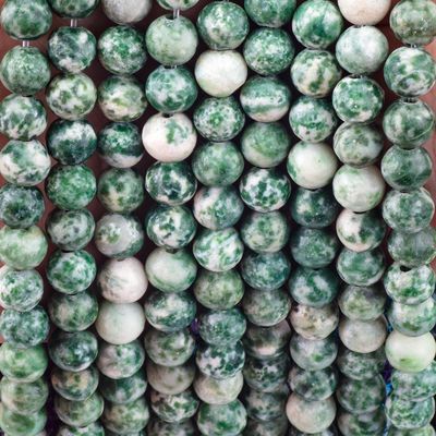 Blue Spotted Round Bead Natural Crystal Gemstone Loose Bead Strands untuk pembuatan perhiasan DIY
