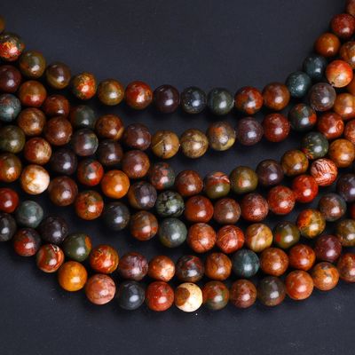 Manik-manik Bulat Biru Merah Kristal Batu permata alami Untaian manik-manik longgar untuk pembuatan perhiasan DIY