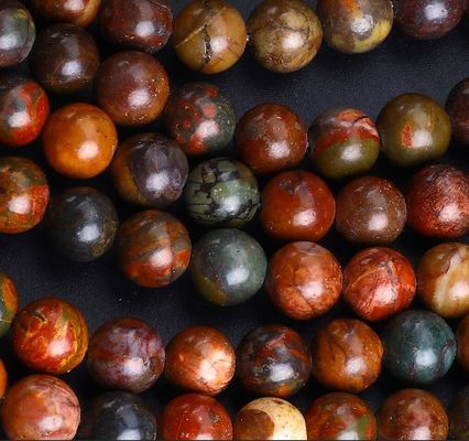 Manik-manik Bulat Biru Merah Kristal Batu permata alami Untaian manik-manik longgar untuk pembuatan perhiasan DIY